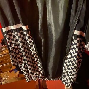 Oversized checkerboard jacket